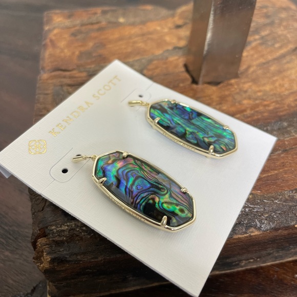 NWT Kendra Scott Elle Gold Drop Earrings in Abalone Shell! - Picture 2 of 7